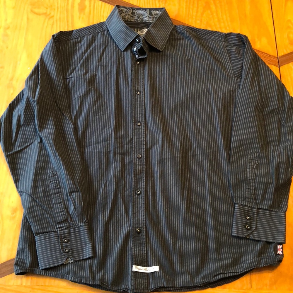 Men’s English Laundry Button Up Black 17 36/37 L